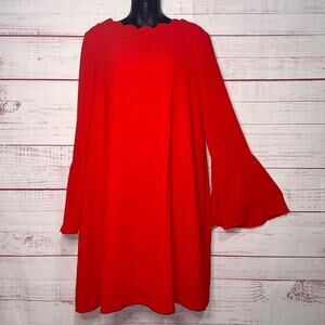 New | Women’s Mittoshop Scalloped Red Dress | Large